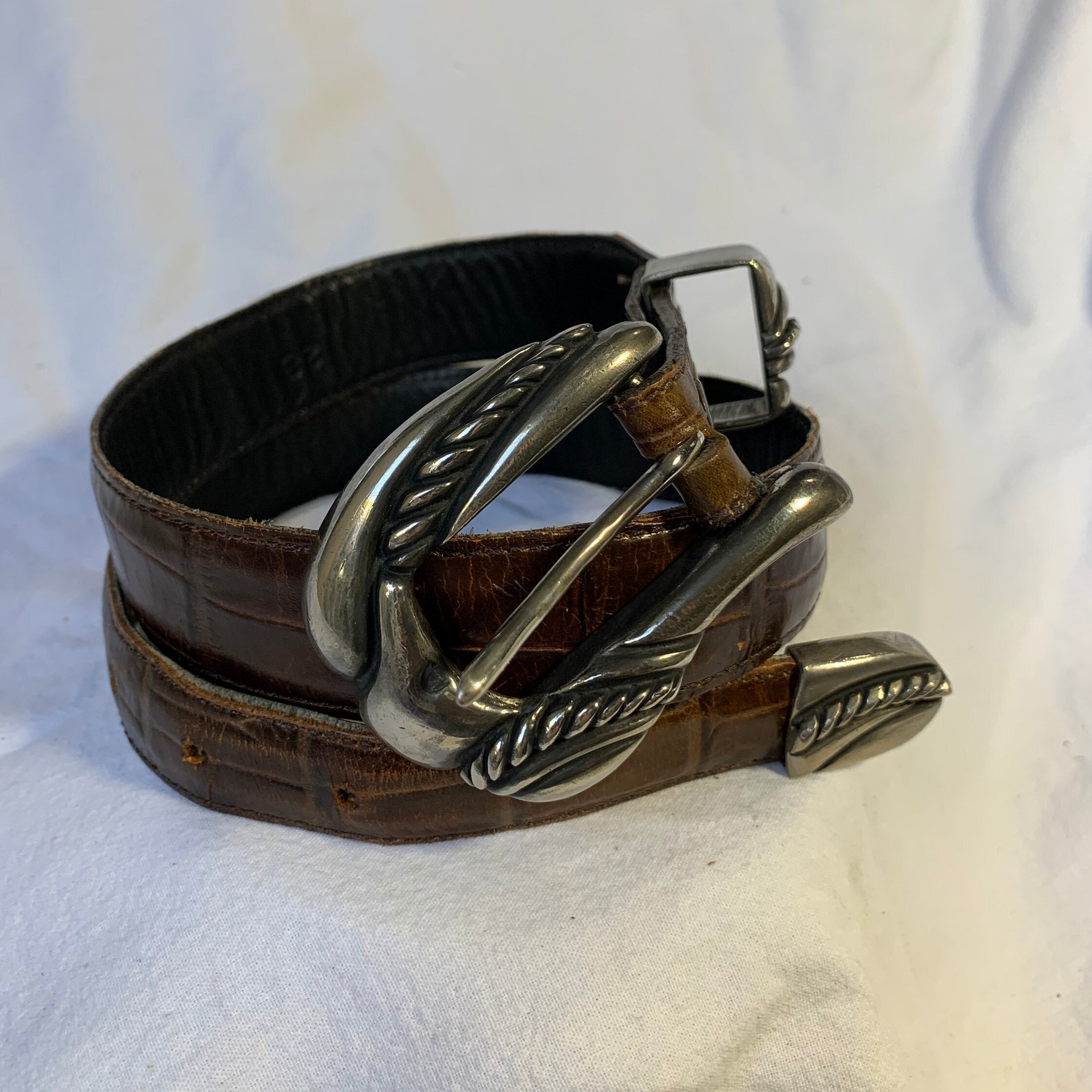 Ceinture Femme Vintage En Cuir Vicenza - Taille 28, Couleur Noire