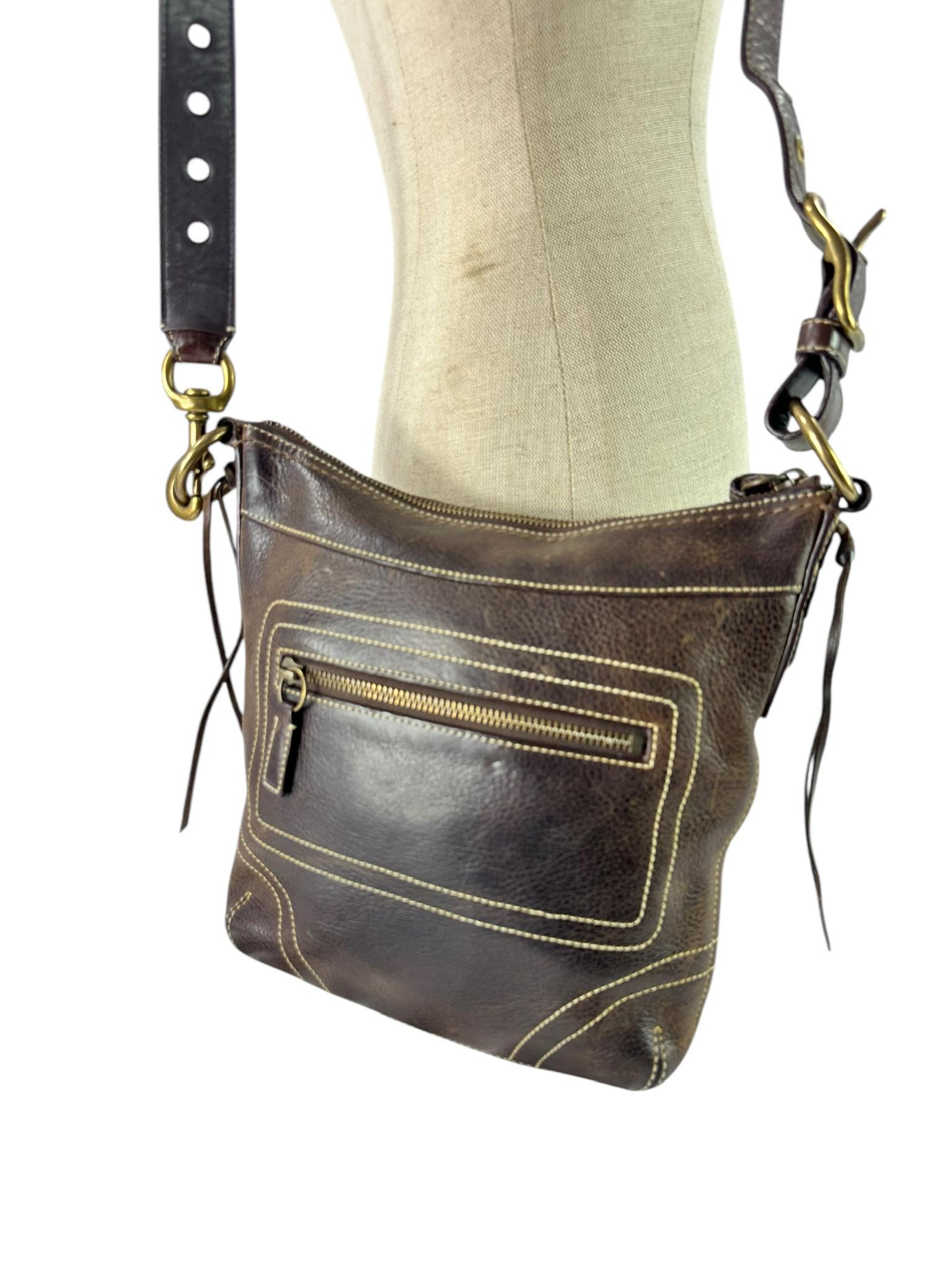 Genuine Vintage COACH Bleecker Slim Brown Leather Shoulder Bag
