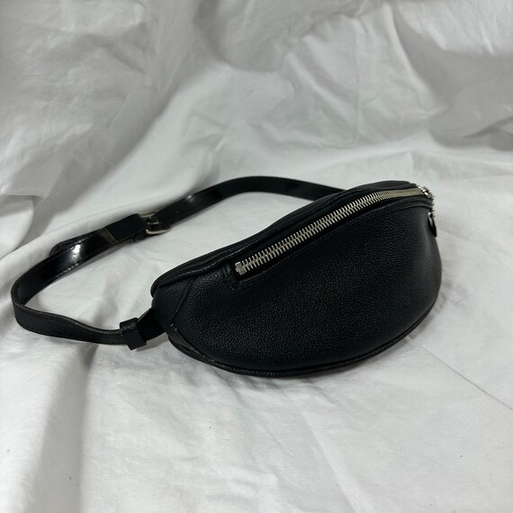 Genuine Vintage KITZ Black Leather Belt Bag Fanny Pack  display picture 1