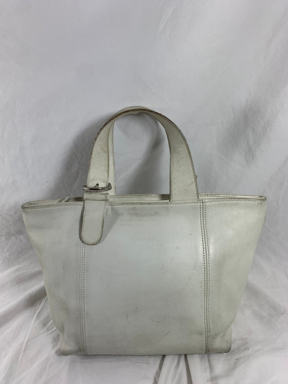 Genuine Vintage COACH 4133 Waverly White Leather Handbag Purse