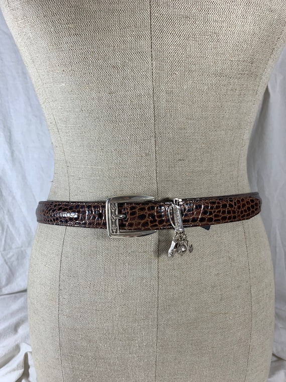 Vintage Brighton Tan Leather Belt With Golf Motif Size 34  display picture 1
