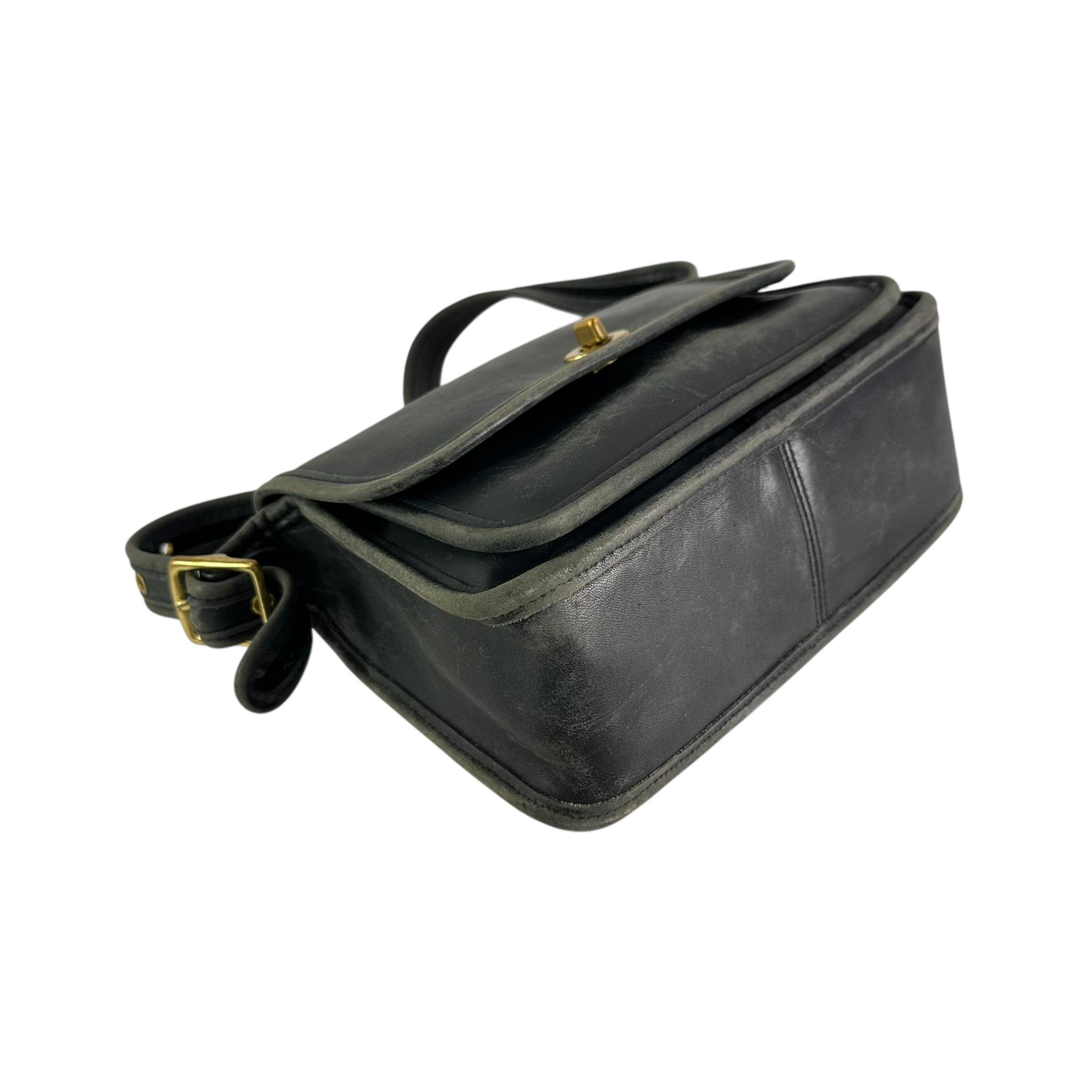 バッグ Vintage Coach Turnlock Shoulder Bag 9061 Vintage COACH 9061 Rambler Black Leather Turn Lock Flap