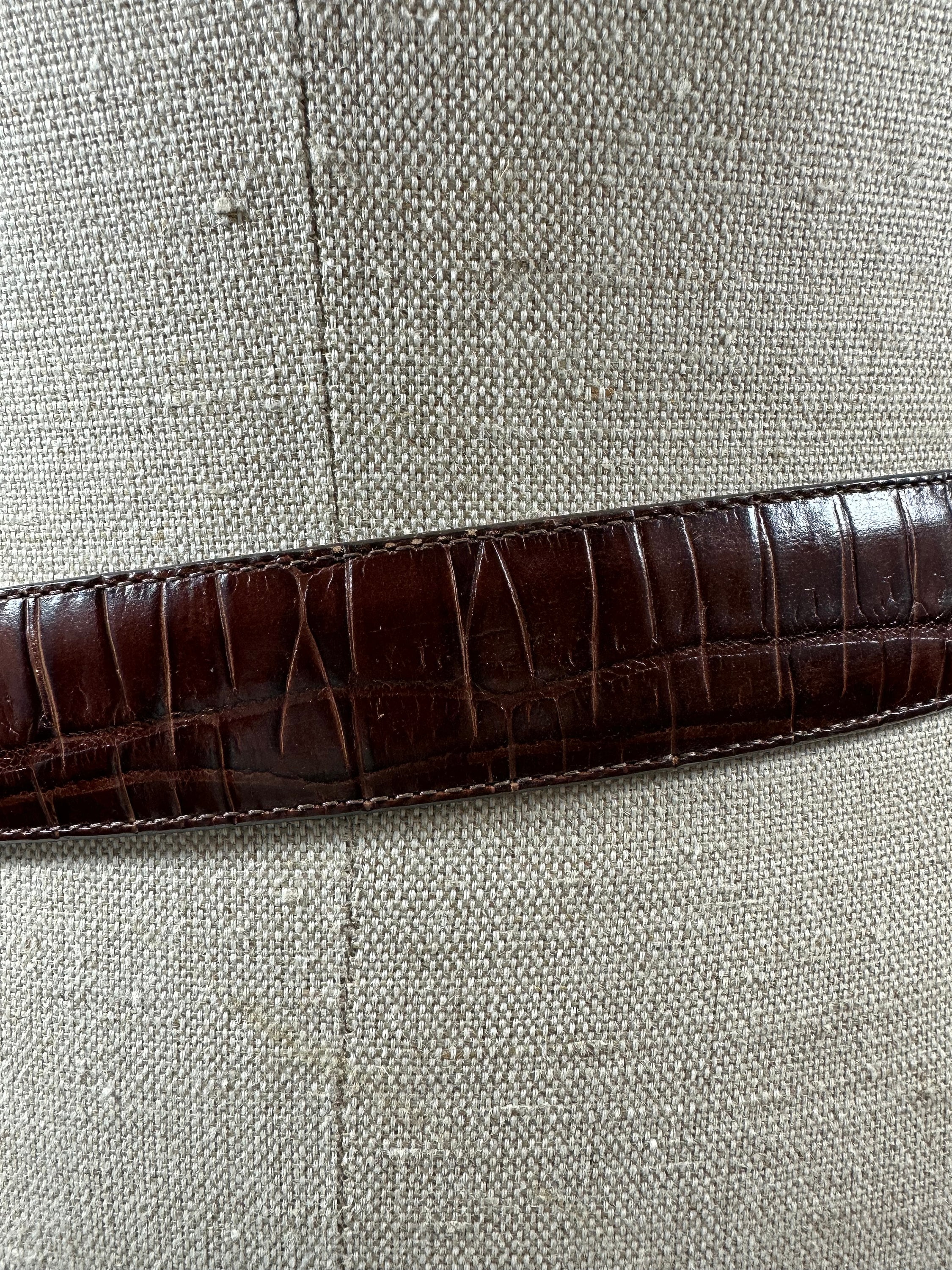 Vintage Brighton brown leather belt with croc pattern 32 medium unisex Brighton Men main image 3