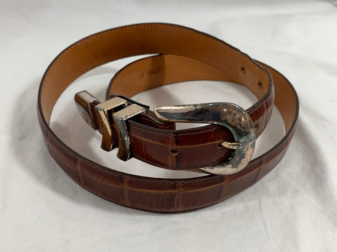 ONYX BY BRIGHTON LEATHER BELT WITH SILVER GOLF MOTIFS ONYX BY BRIGHTON LEATHER BELT WITH SILVER GOLF MOTIFS main image 2