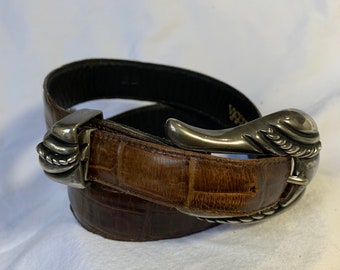 Vintage VICENZA Sport Tan Croc Embossed Italian Calfskin  display picture 3