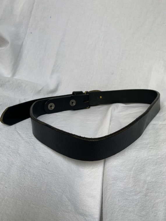 Genuine vintage KANGOL logo black leather belt sm… - image 4