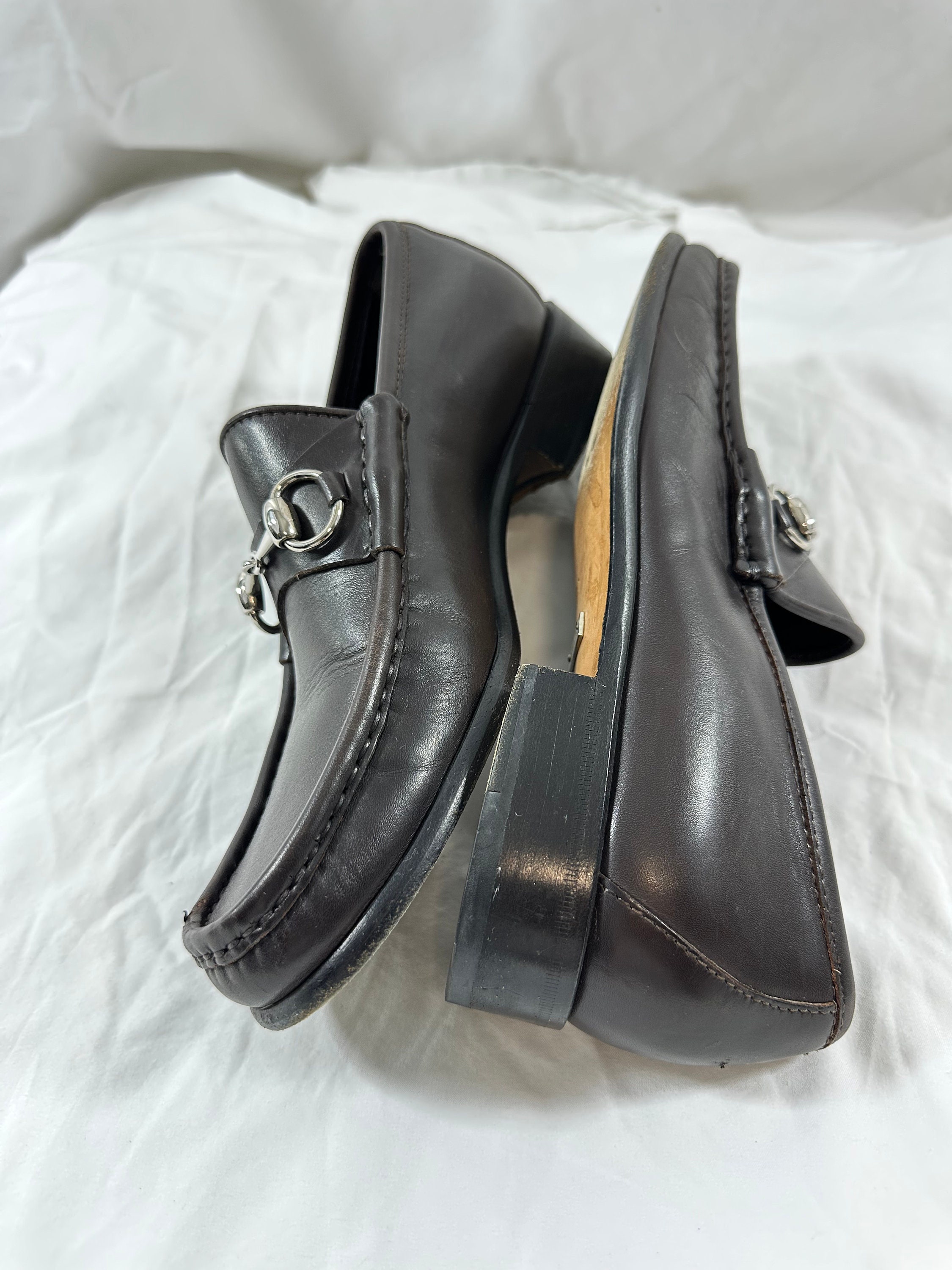Men\'s Gucci horse bit leather loafers size 11 fits 11.5 US made in Italy $890 Mens Red Gucci Leather Horse Bit Loafers Sz 11 G / 12  main image 4