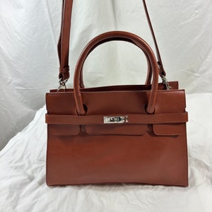 Dimoni Chocolate Brown Leather Large Tote Handbag Purse NEW Spain Business  Work