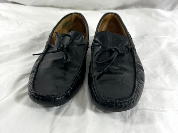 Buy Vintage Men TODS Bow Black Leather Loafers Shoes Size 10  display picture 2
