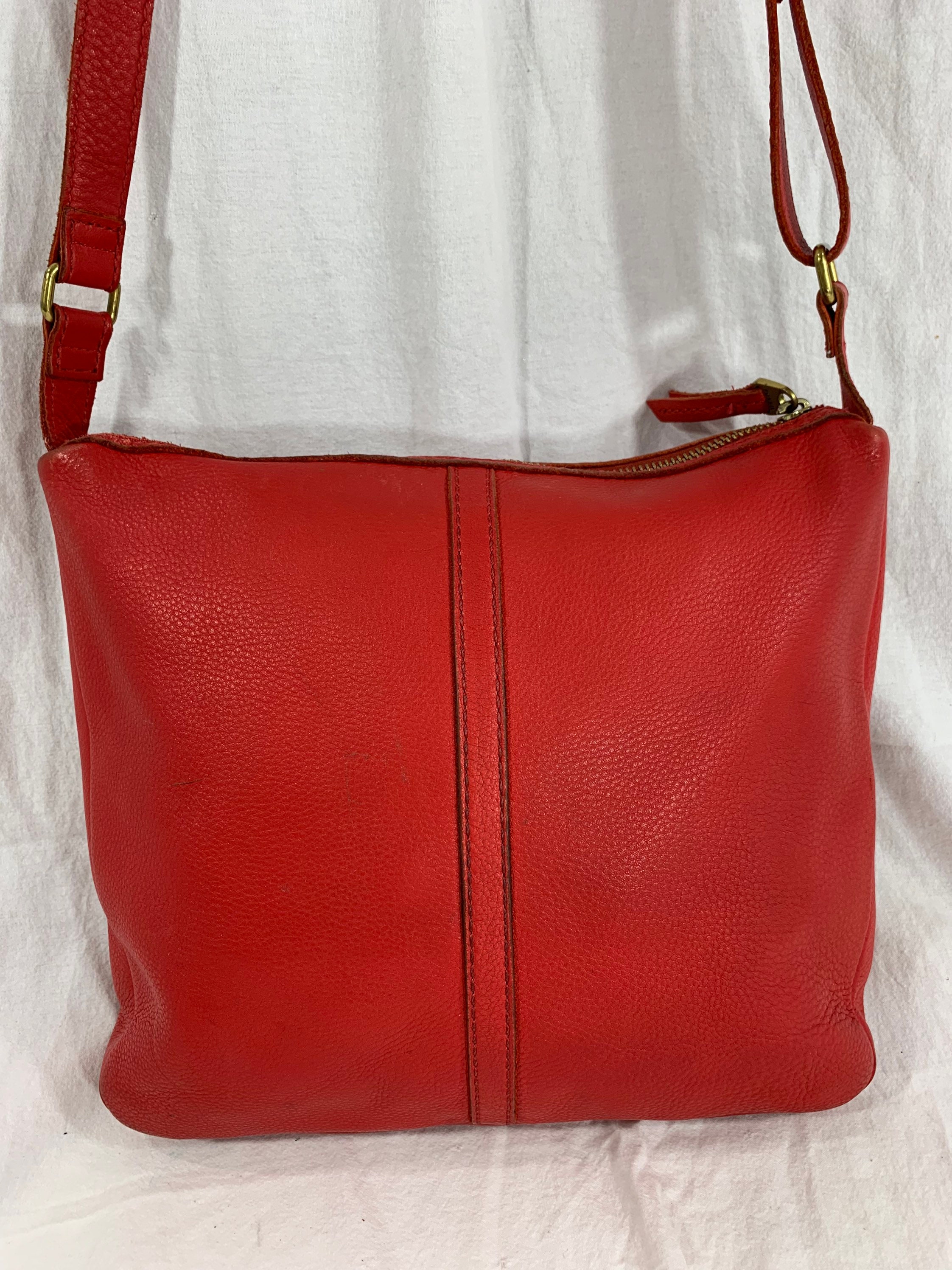 Genuine Vintage FOSSIL Red Leather 