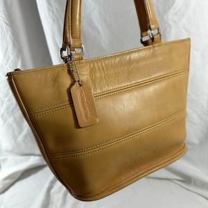 Genuine vintage COACH Tribeca tan leather bucket bag purse small