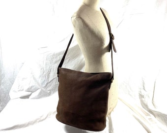 Genuine vintage COACH 4932 nubuck brown bucket shoulder bag purse