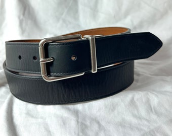 Genuine vintage SHINOLA Detroit reversible black tan leather belt large 44