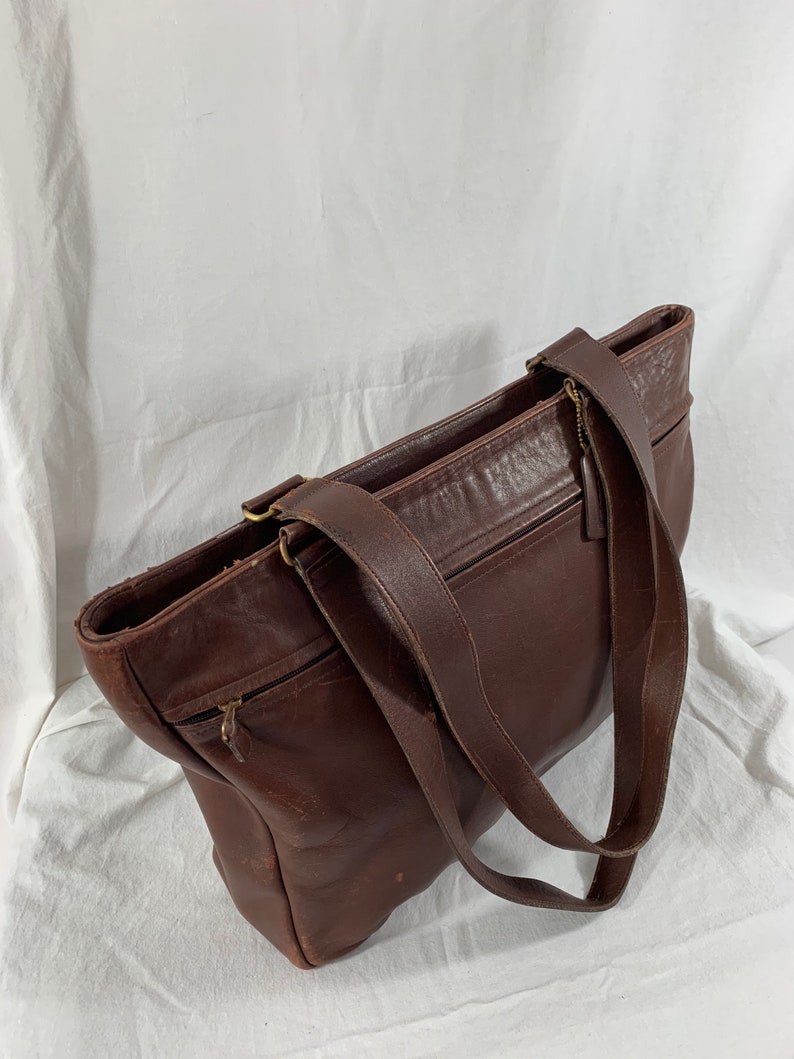Rare vintage genuine COACH Manhattan Park brown tote bag shopper 90s image 5