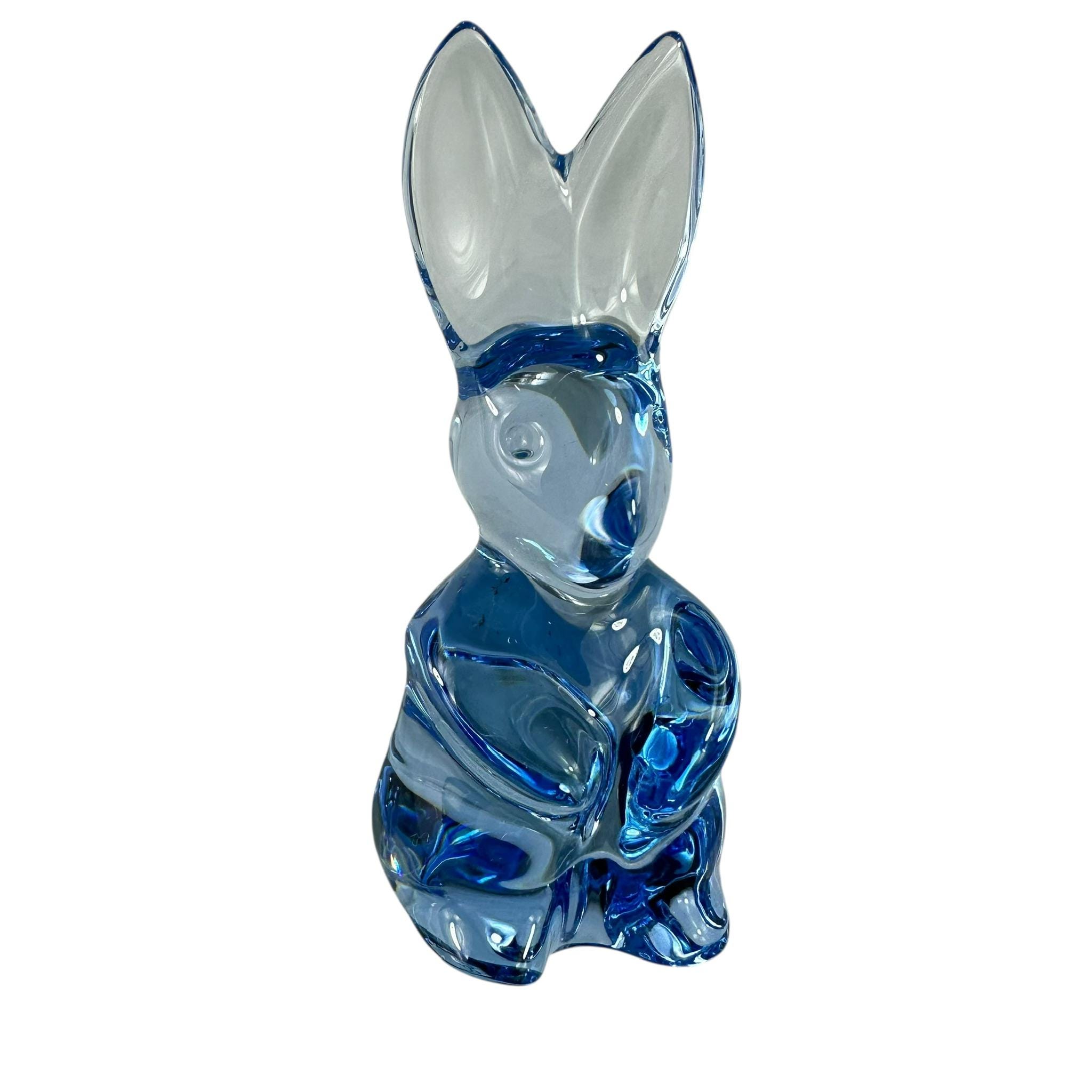 Charming Genuine BACCARAT Crystal Spinning Rabbit Cornflower Blue