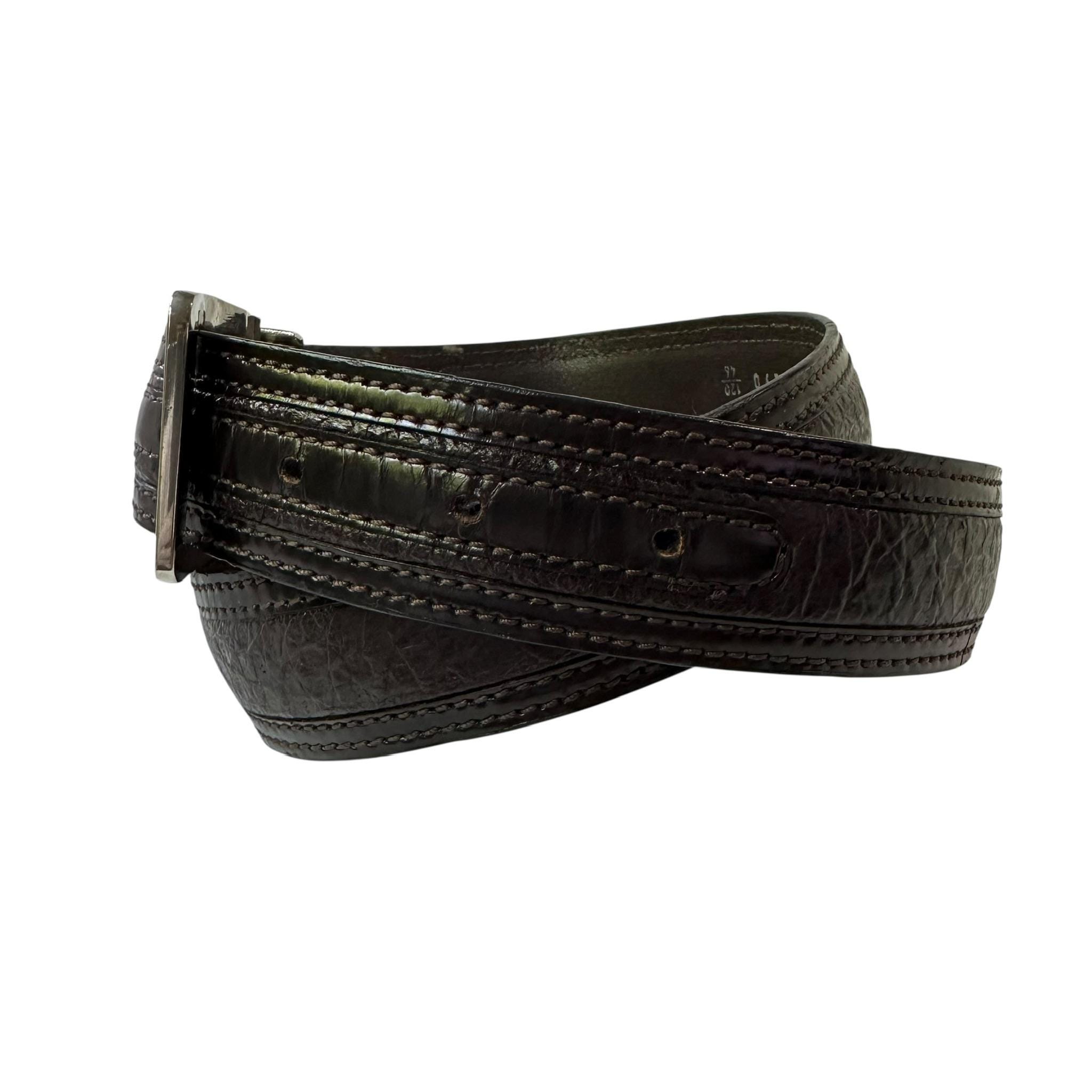 Reserved Vintage MORESCHI Brown Genuine Peccary Leather Belt for