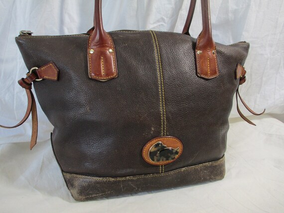 Dooney & Bourke Vintage All Weather Leather Classic Satchel Shoulder  Bag Brown