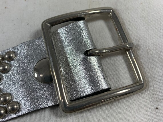 Vintage unisex SKY brand jeweled metallic silver … - image 9