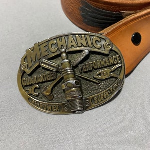 Vintage MECHANIC the Great American Buckle Company 1982 Belt