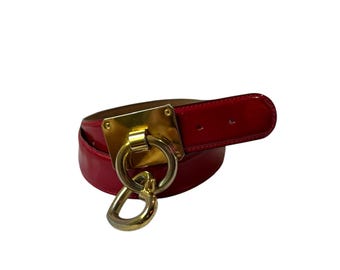Moschino Leather Heart Clasp Buckle Vintage Leather Belt by Redwall Italy Vintage MOSCHINO Redwall Black Patent Leather Heart Belt  main image 2