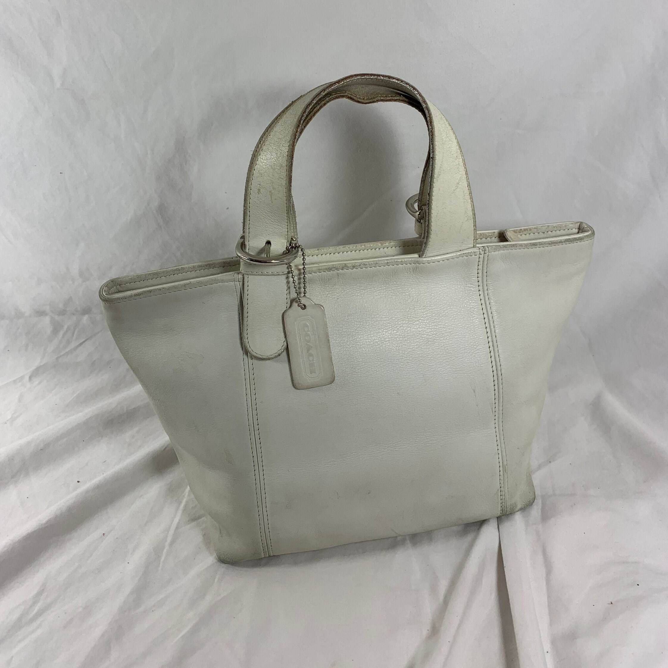 Genuine Vintage COACH 4133 Waverly White Leather Handbag Purse