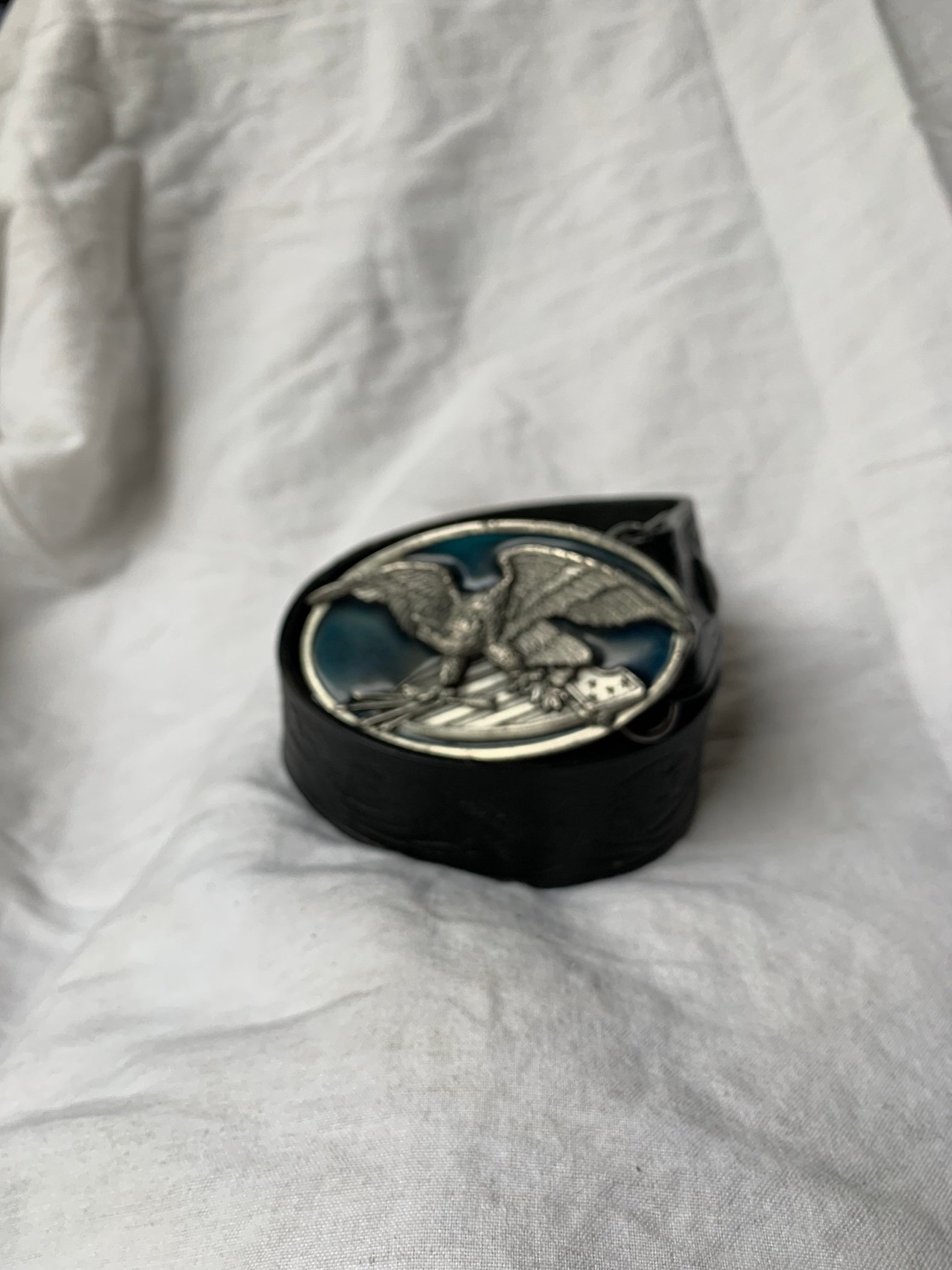 Vintage Bergamot Brass Works 1983 Eagle Belt Buckle and Black Etsy