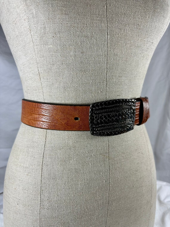 Genuine vintage men MARTIN DINGMAN tan bridle leather belt size 42