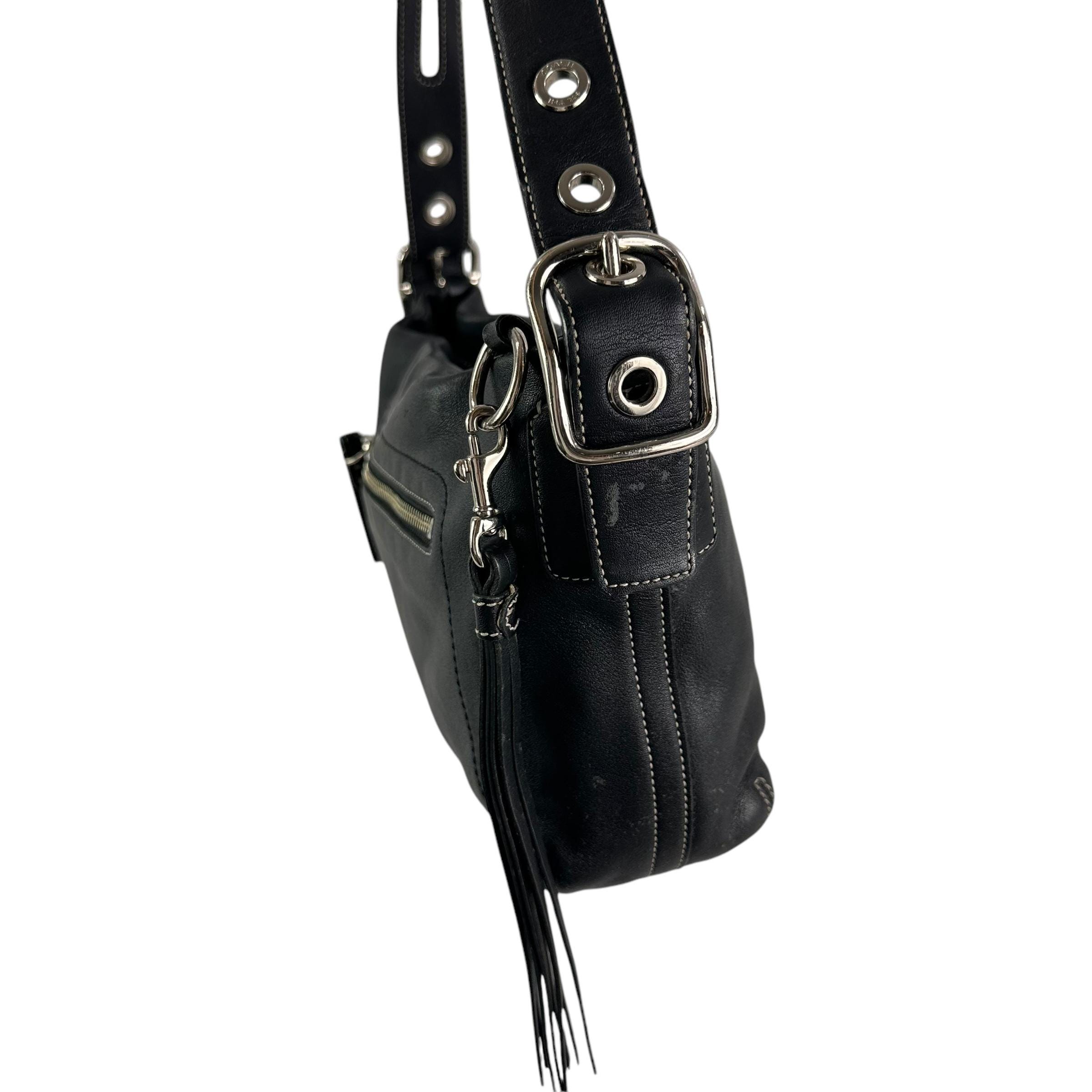 Vintage COACH 1417 Black Genuine Leather East West Legacy Shoulder