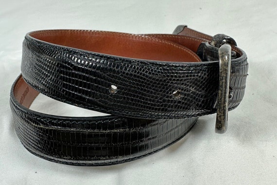 Genuine POLO Ralph Lauren vintage black lizard be… - image 5