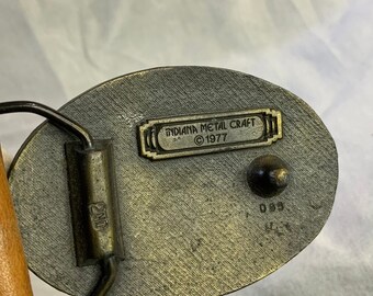 Boucle De Ceinture Vintage Faucon Pèlerin émaillée - Indiana Metal Craft 1977 - Occasion Bon état