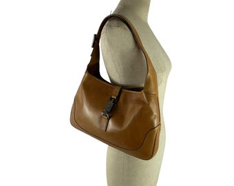 Genuine vintage GUCCI Jackie O Tan Leather Shoulder Bag Purse HTF
