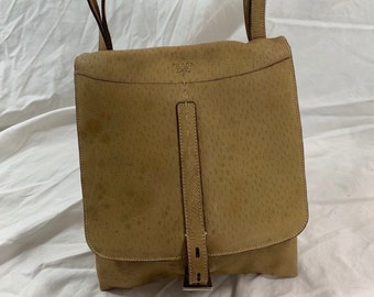 Echte vintage PRADA naturelbruine leren schoudertas
