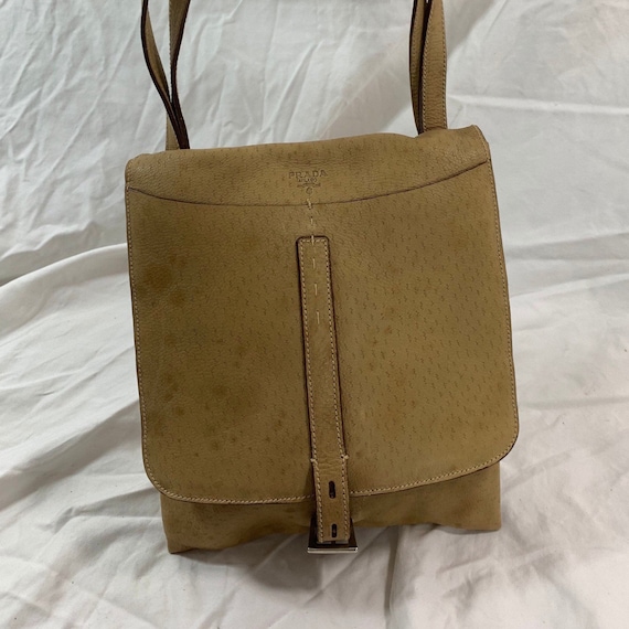Genuine Vintage PRADA Natural Tan Leather Shoulder Bag Purse Etsy UK