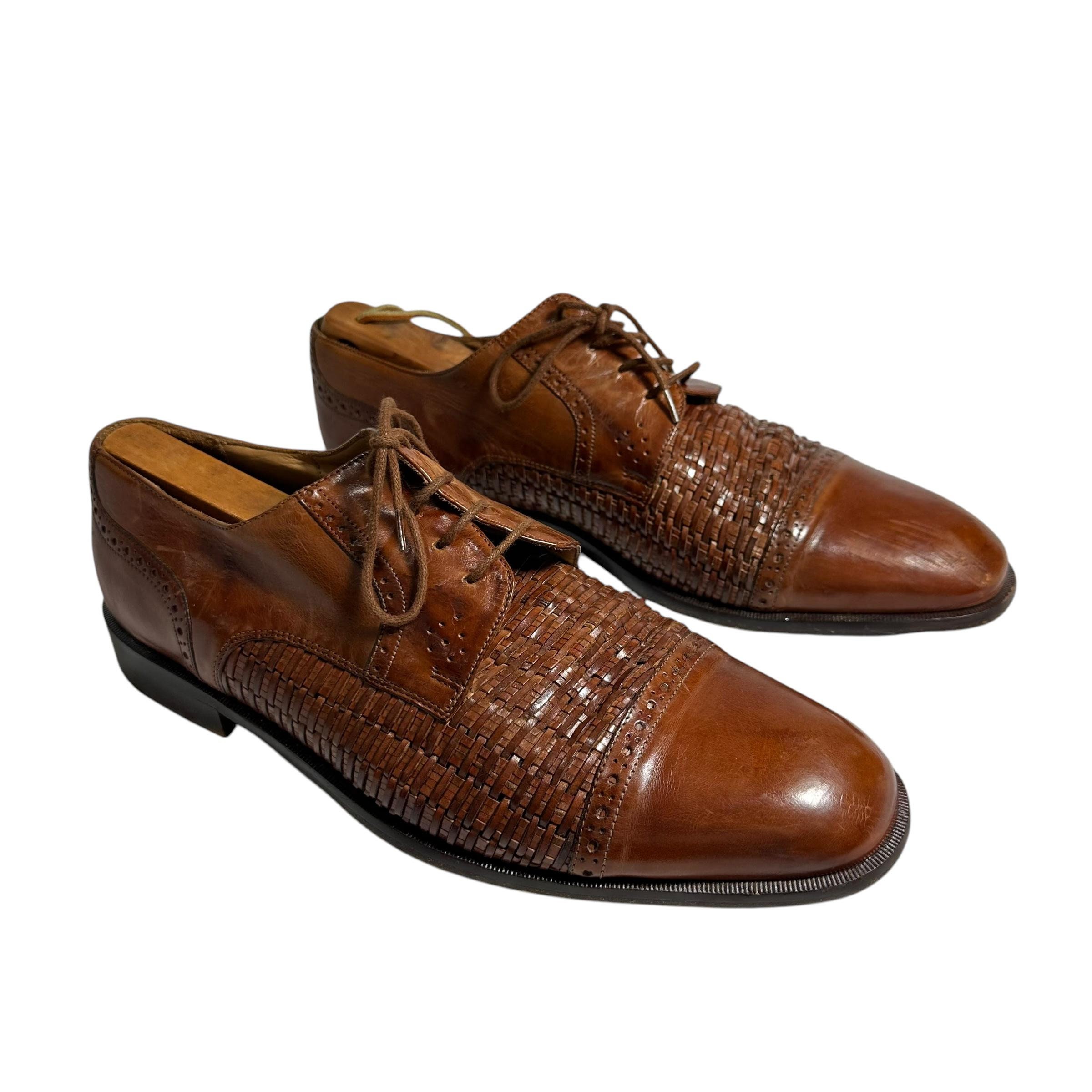 JOHNSTON MURPHY MENS SHOES 9.5 M CELLINI  ITALIAN MADE BLACK CROC Mens Shoe Johnston Murphy - Etsy main image 2