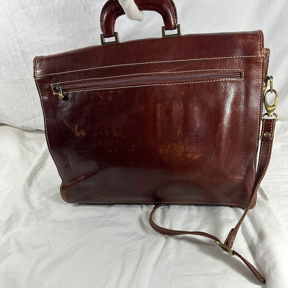 Vintage Italian floto brown leather briefcase attache… - Gem