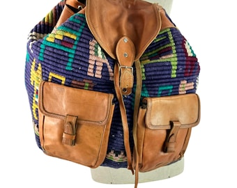 Vintage 1980s Genuine Leather Backpack - Retro Brown Leather Bag - Classic Boho Travel Rucksack - Etsy Vintage 1980s Genuine Leather Backpack - Retro Brown Leather Bag - Classic Boho Travel Rucksack - Etsy