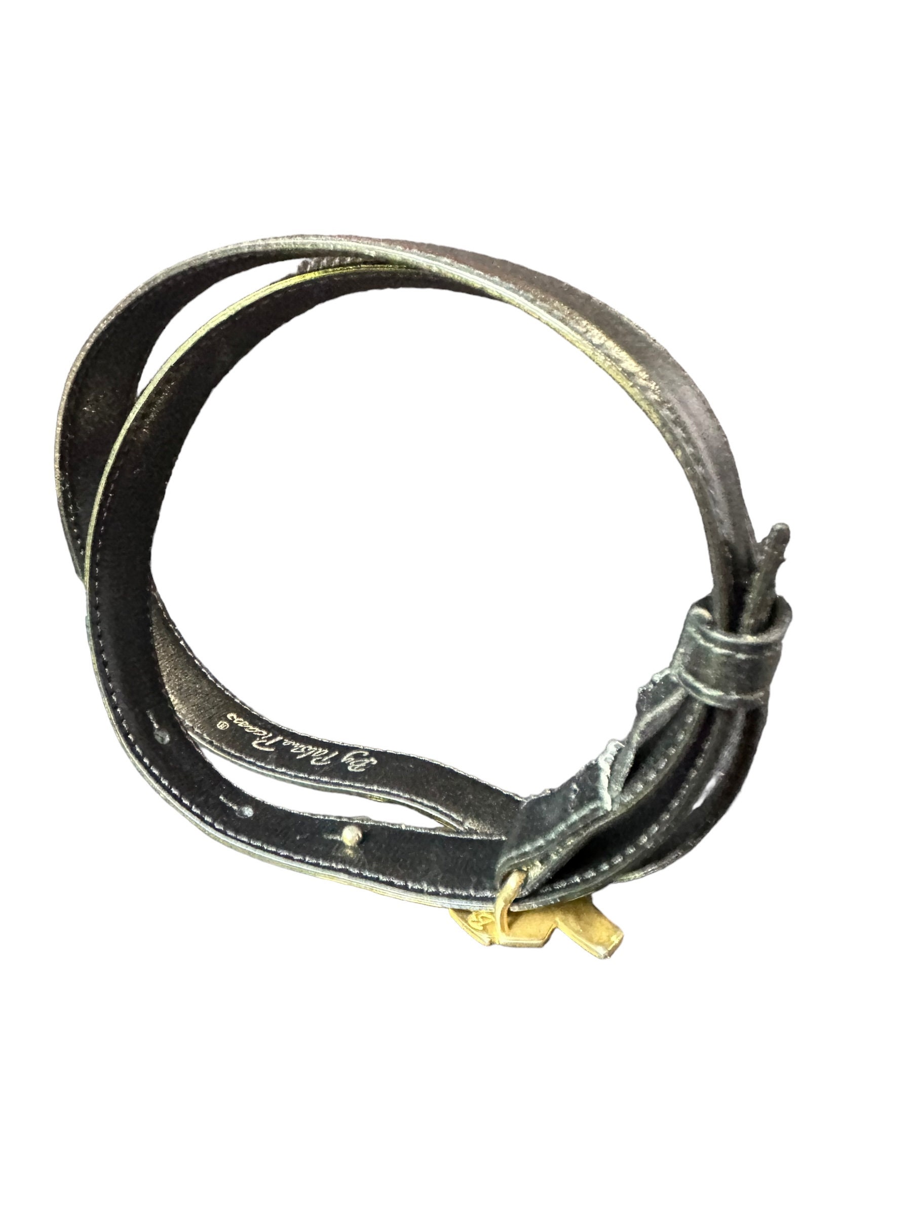 Vintage Ladies PALOMA PICASSO XXX Black Leather Belt Size 75