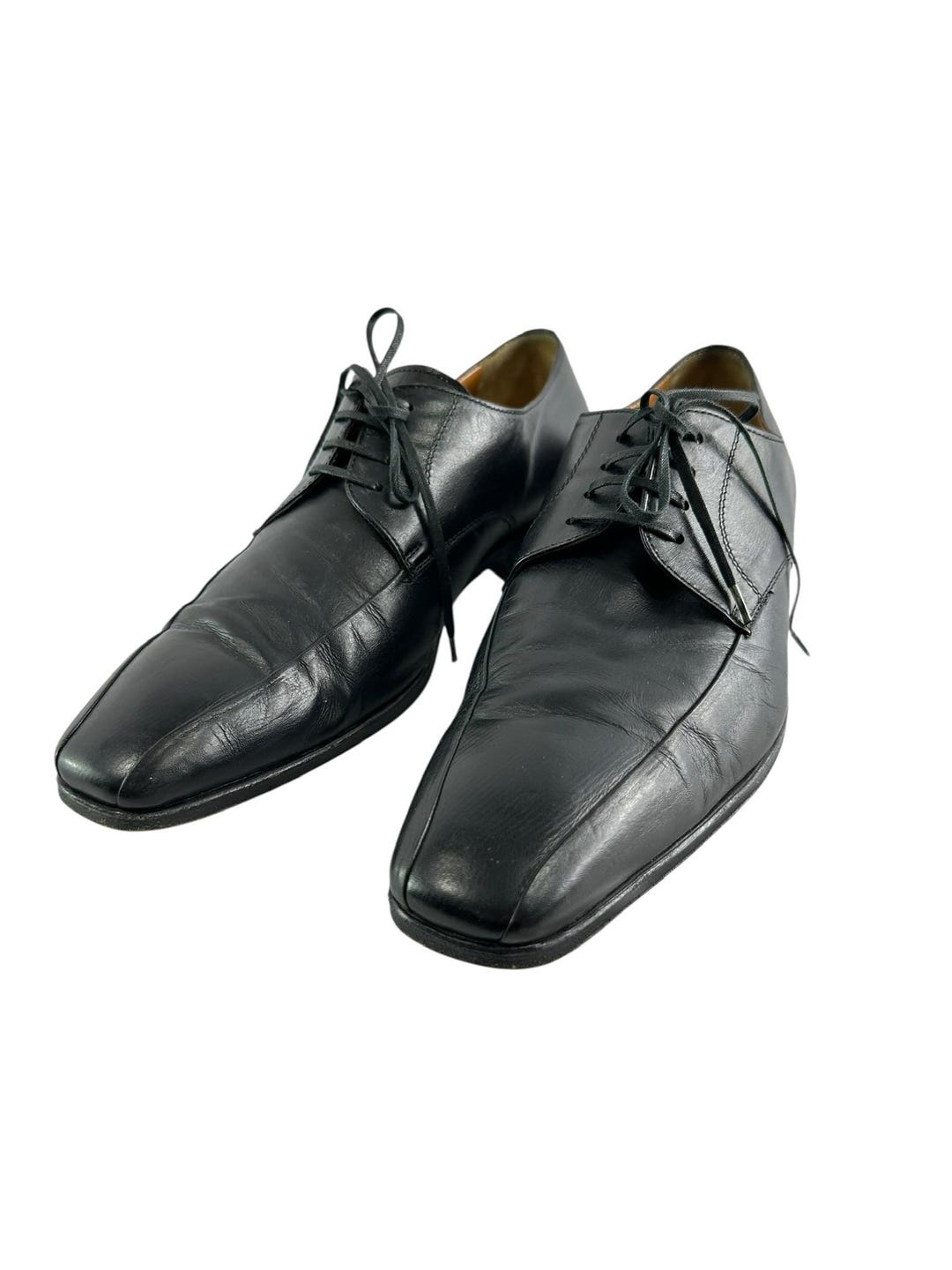 Genuine Men STEMAR Black Lace up Leather Shoes Size 8 US 7 