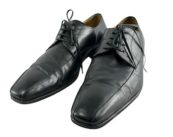 Genuine Men STEMAR Black Lace Up Leather Shoes Size 8 US 7 Euro