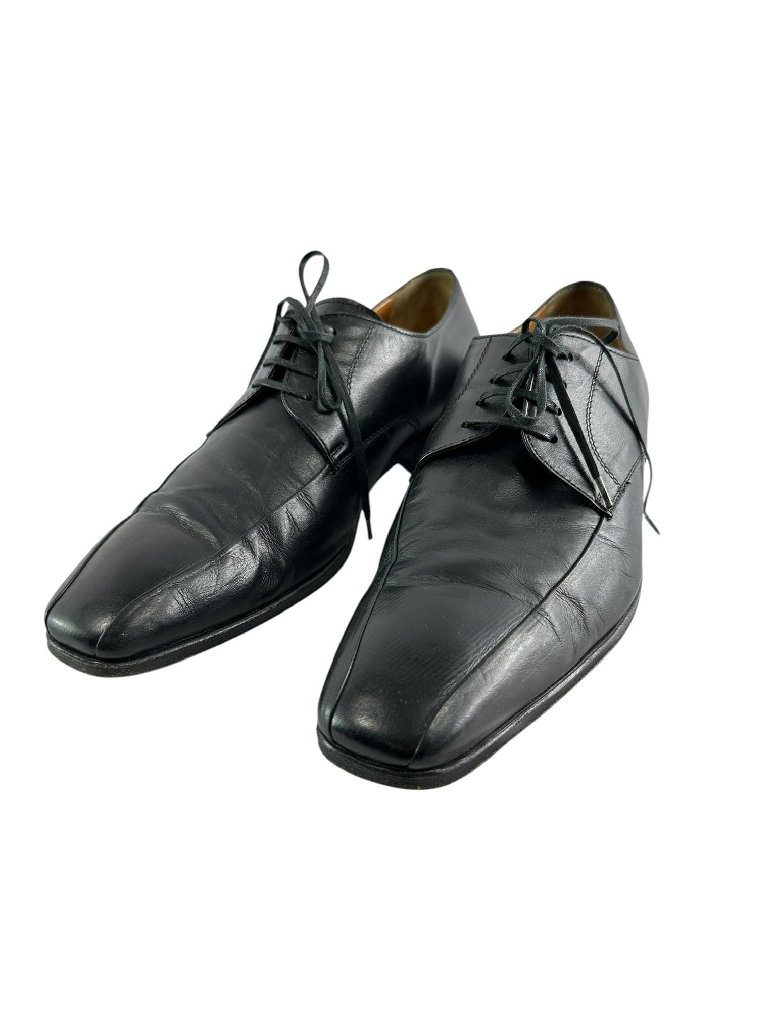 Genuine Men STEMAR Black Lace up Leather Shoes Size 8 US 7  display picture 3