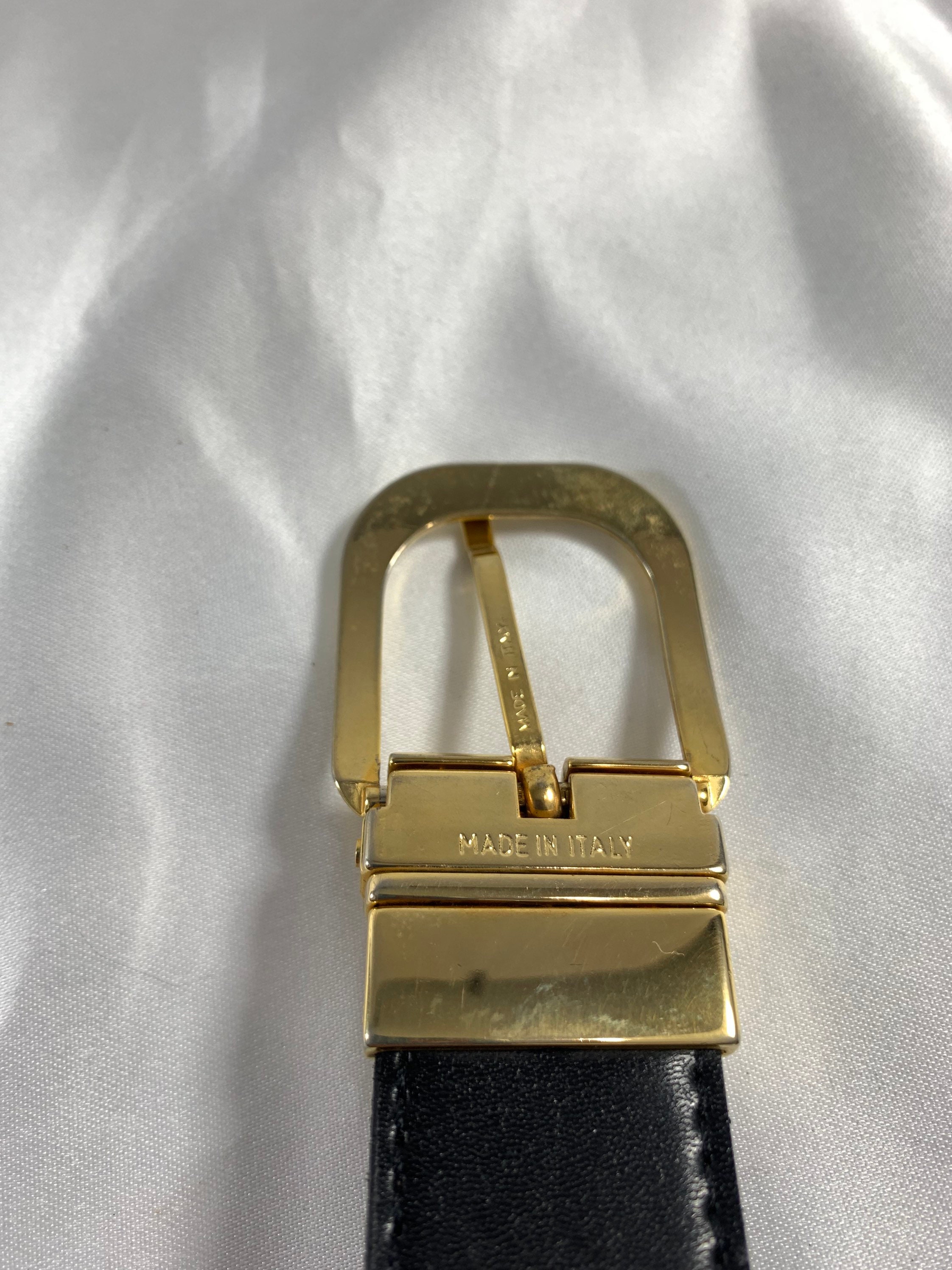 Genuine Vintage PIERRE CARDIN Logo Reversible Black Brown 