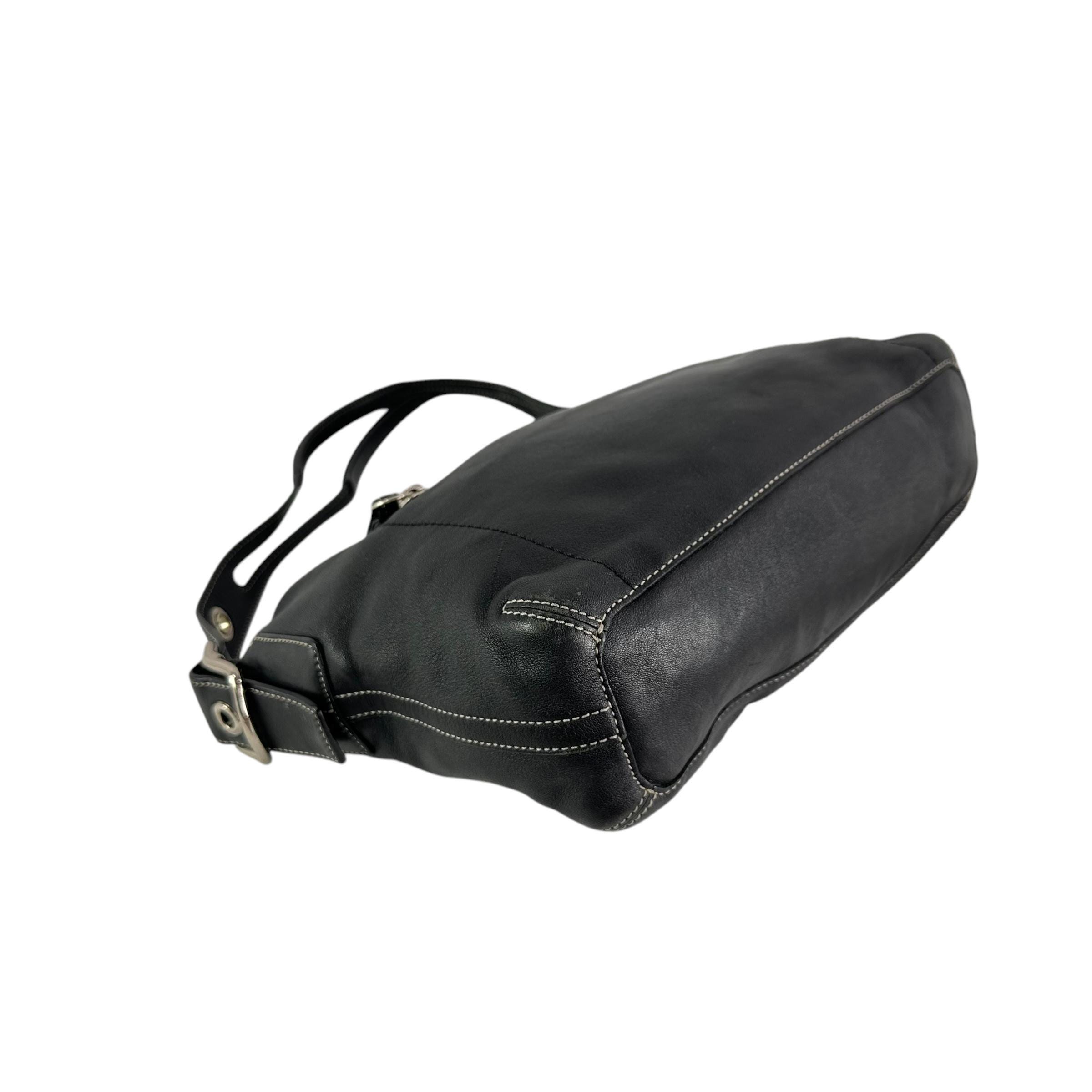 Vintage COACH 1417 Black Genuine Leather East West Legacy Shoulder