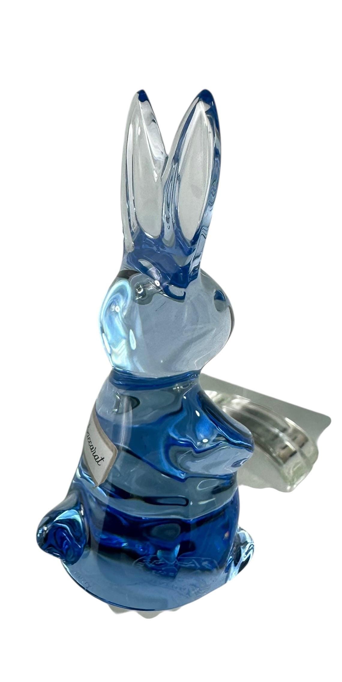 Baccarat ブルーラビット Genuine BACCARAT Crystal Spinning Rabbit Cornflower Blue | eBay