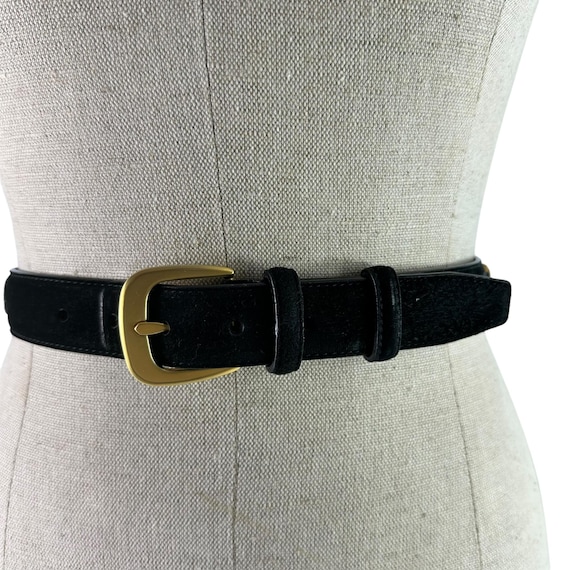 Genuine SALVATORE FERRAGAMO 4614 Black Suede Gold Gancini  display picture 1