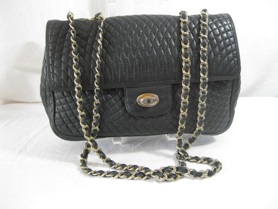 bally quilted chain bag