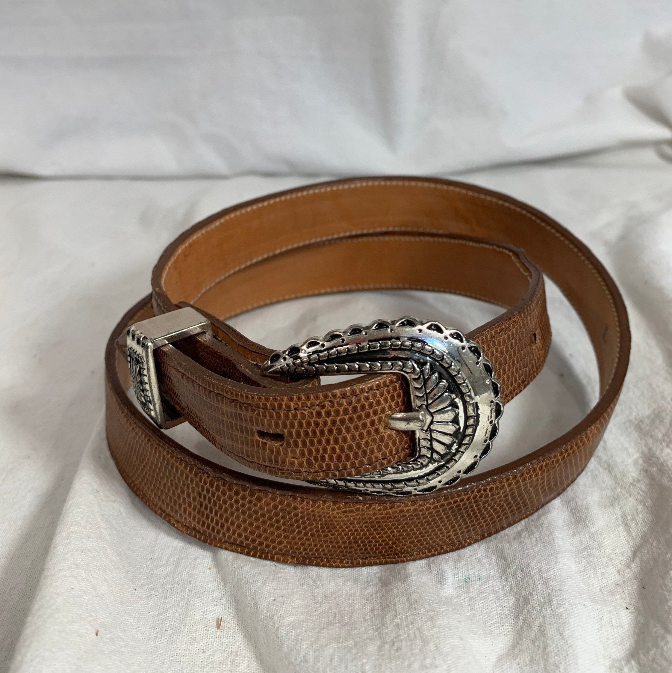 Vintage Navasota genuine lizard belt large 32 Genuine Lizard Belt - Etsy Singapore main image 4