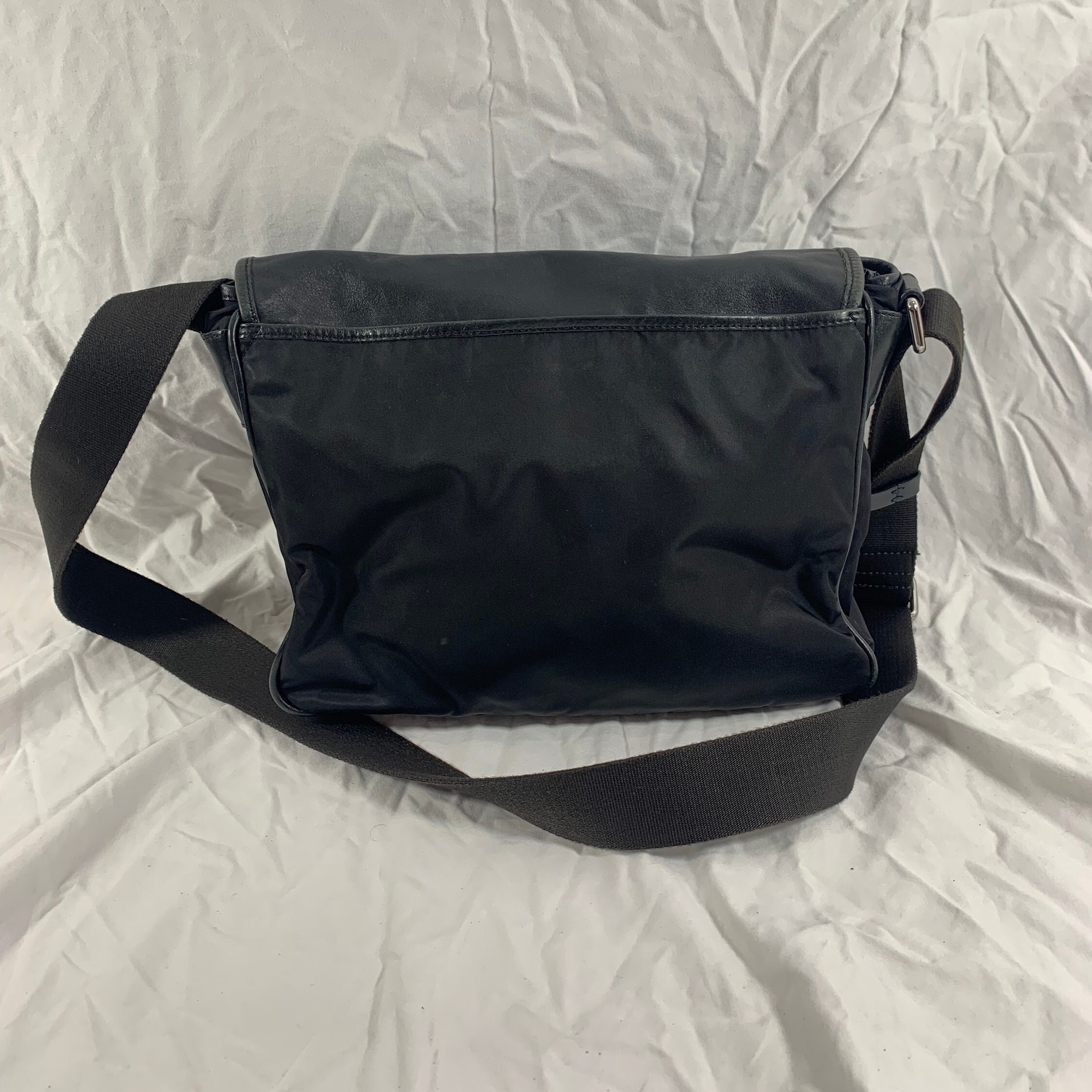 Genuine Vintage DOLCE & GABBANA Black Leather Nylon Front