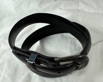 Vtg Marshall Stanton 925 Sterling Silver Buckle Snakeskin Leather Belt 1996 M Vintage Collection Sterling Silver Marshall Stanton 1996  main image 3