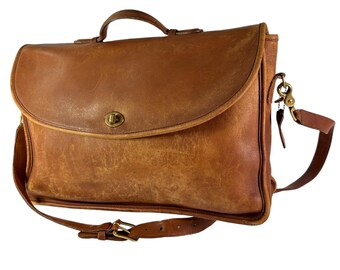 Genuine Vintage COACH Tan Leather Lexington Briefcase