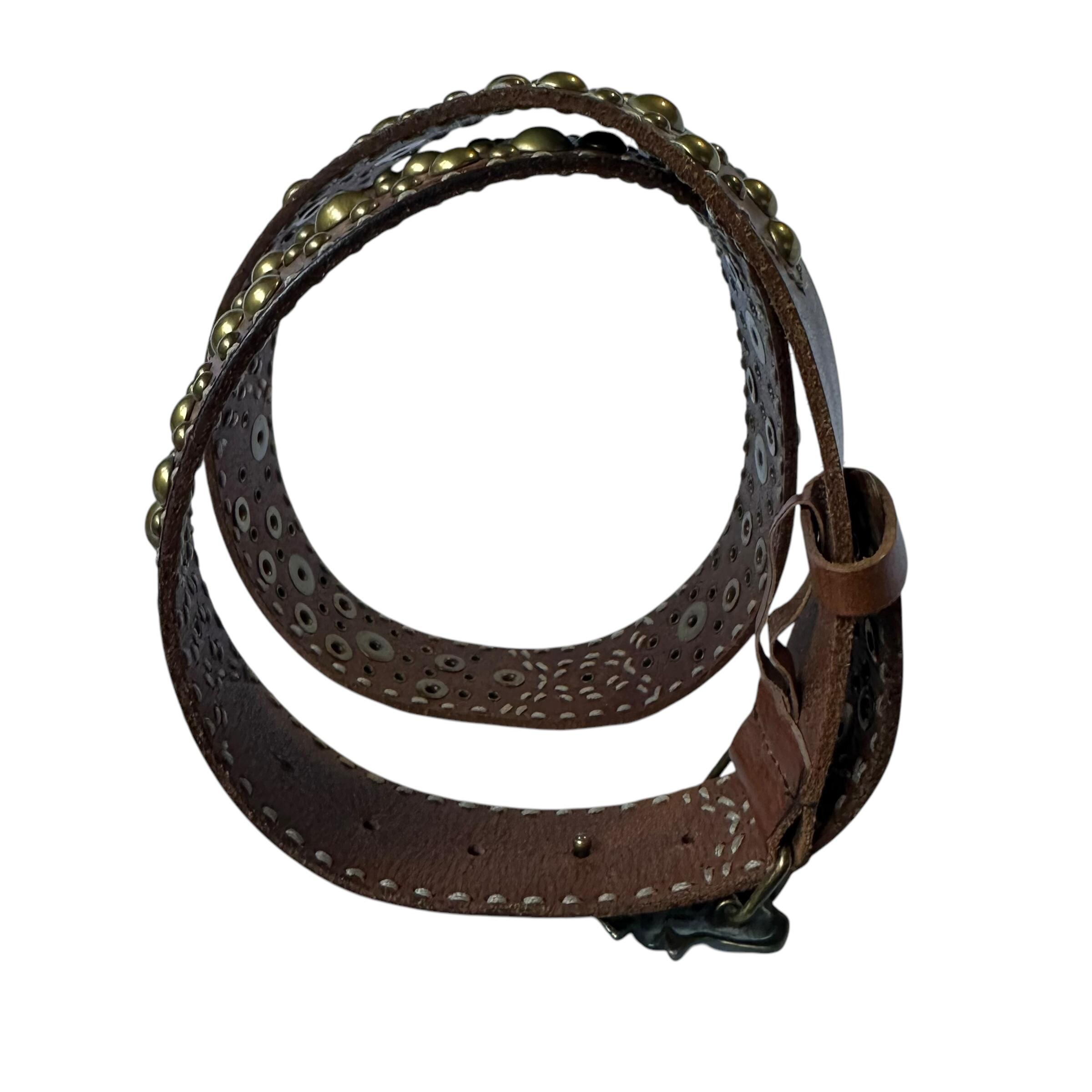 Betsey Johnson Vintage Y2K Western Black Leather Oversized Floral Belt med 31-35 Betsey Johnson Women main image 3